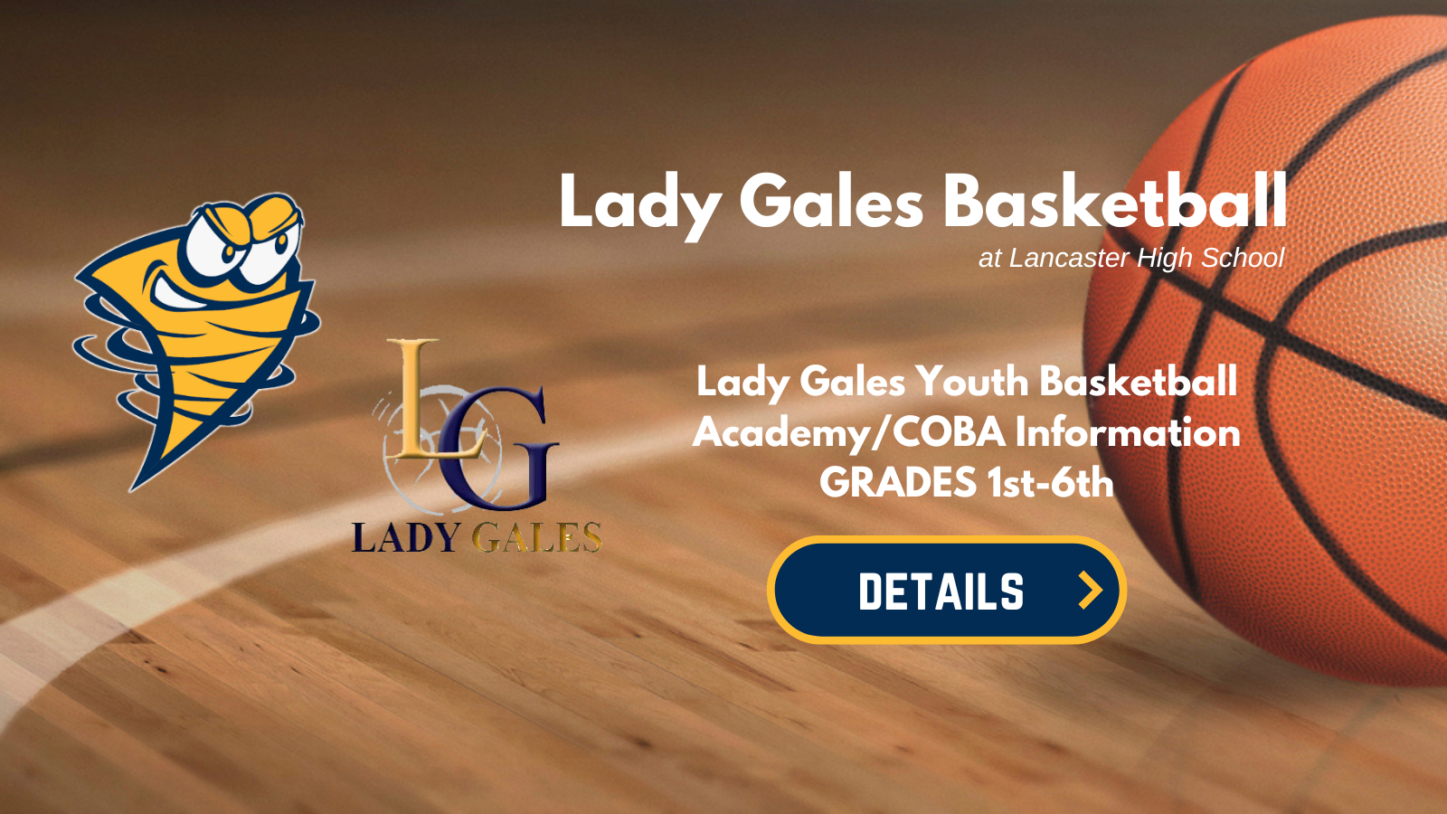 Lady Gales Youth Basketball Academy/COBA Information ad 