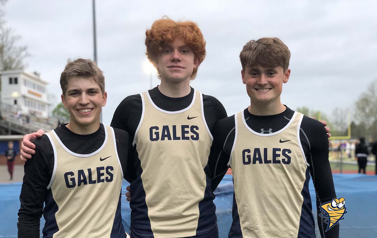 New LHS 3-man Pole Vault Relay Record Holders 3 runners together